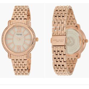 Anne Klein Crystal Embellished Bracelet Watch Rose Gold